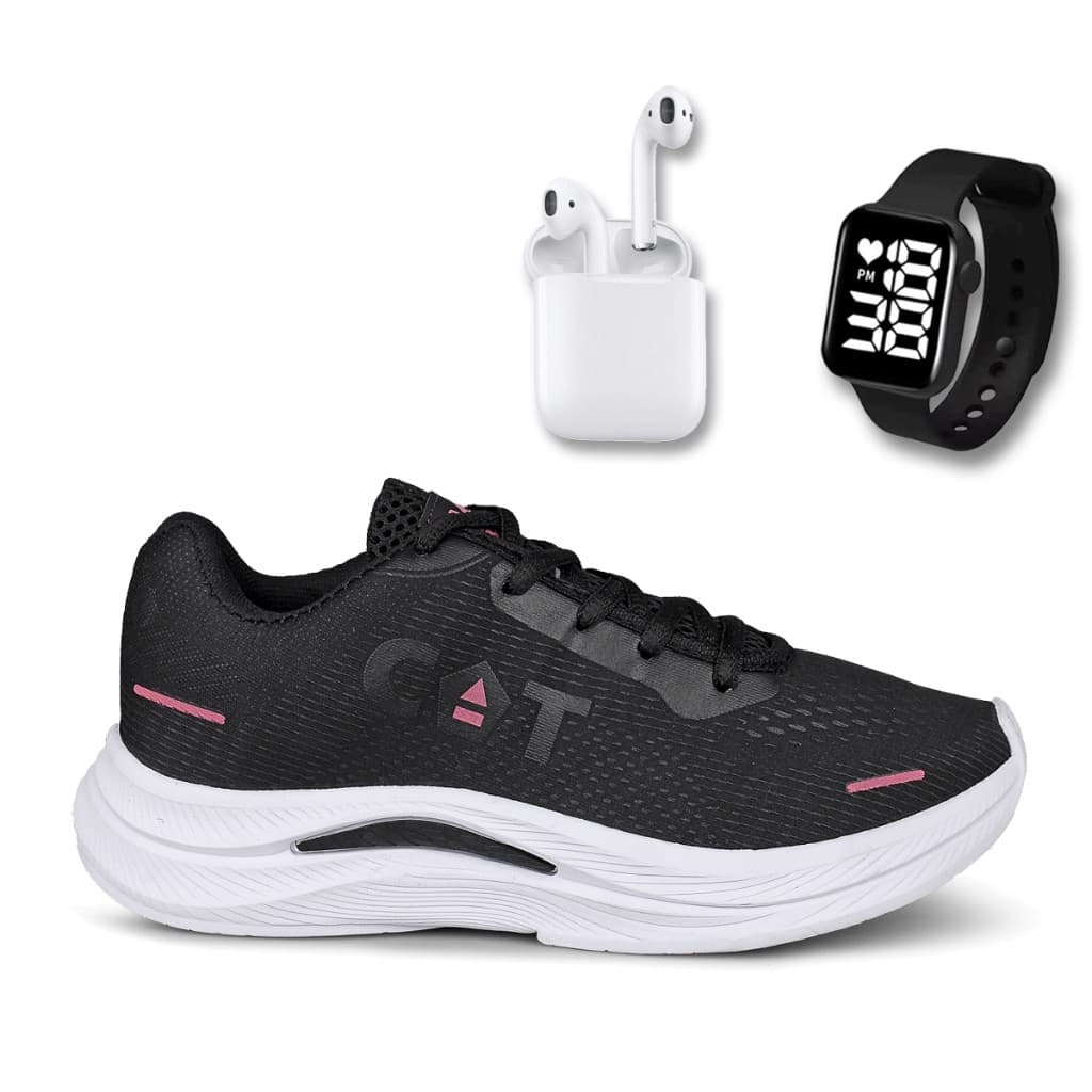 Tênis Feminino Catboots High Esportivo Original Lançamento + Fone + Relógio Led