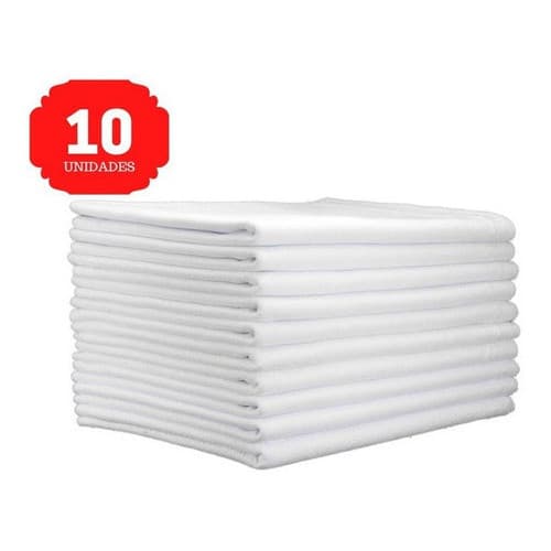 Kit 10 Pano De Prato Liso Branco Cozinha Pintar
