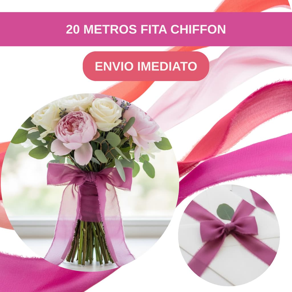 10 Metros De Fita Chiffon Rústica Para Caixa de Padrinhos Batizado Artesanato Casamento Buquê de Noiva