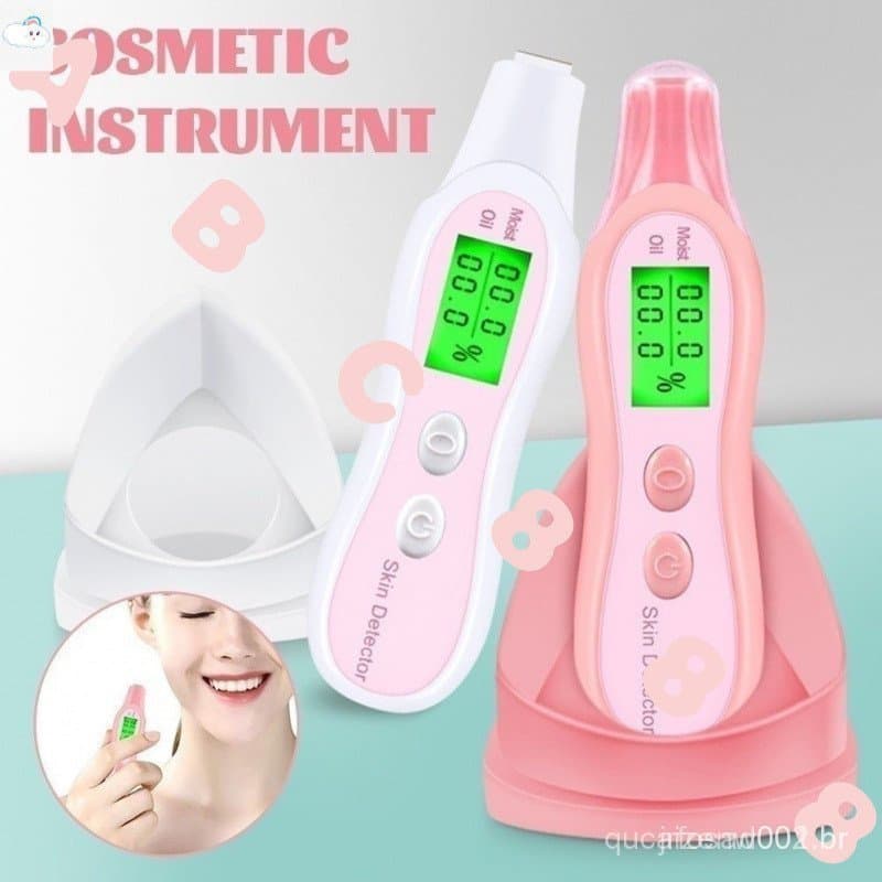 Analisador Digital de Umidade da Pele Detector de Bateria de Óleo de Pele LCD Operado pelo Beauty Care Tester