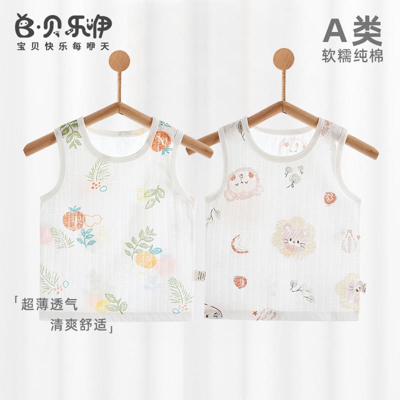 Beilee colete de verão para bebês recém-nascidos, meninos e meninas, Tops para casa, respirável, fino, roupa externa, co