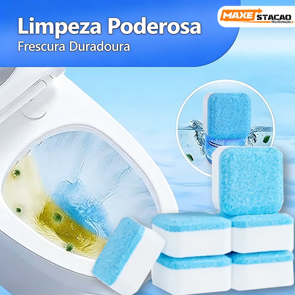 Tabletes Efervescentes para Sanitário: Ação Intensa Contra Manchas e Maus Odores, Frescor Duradouro