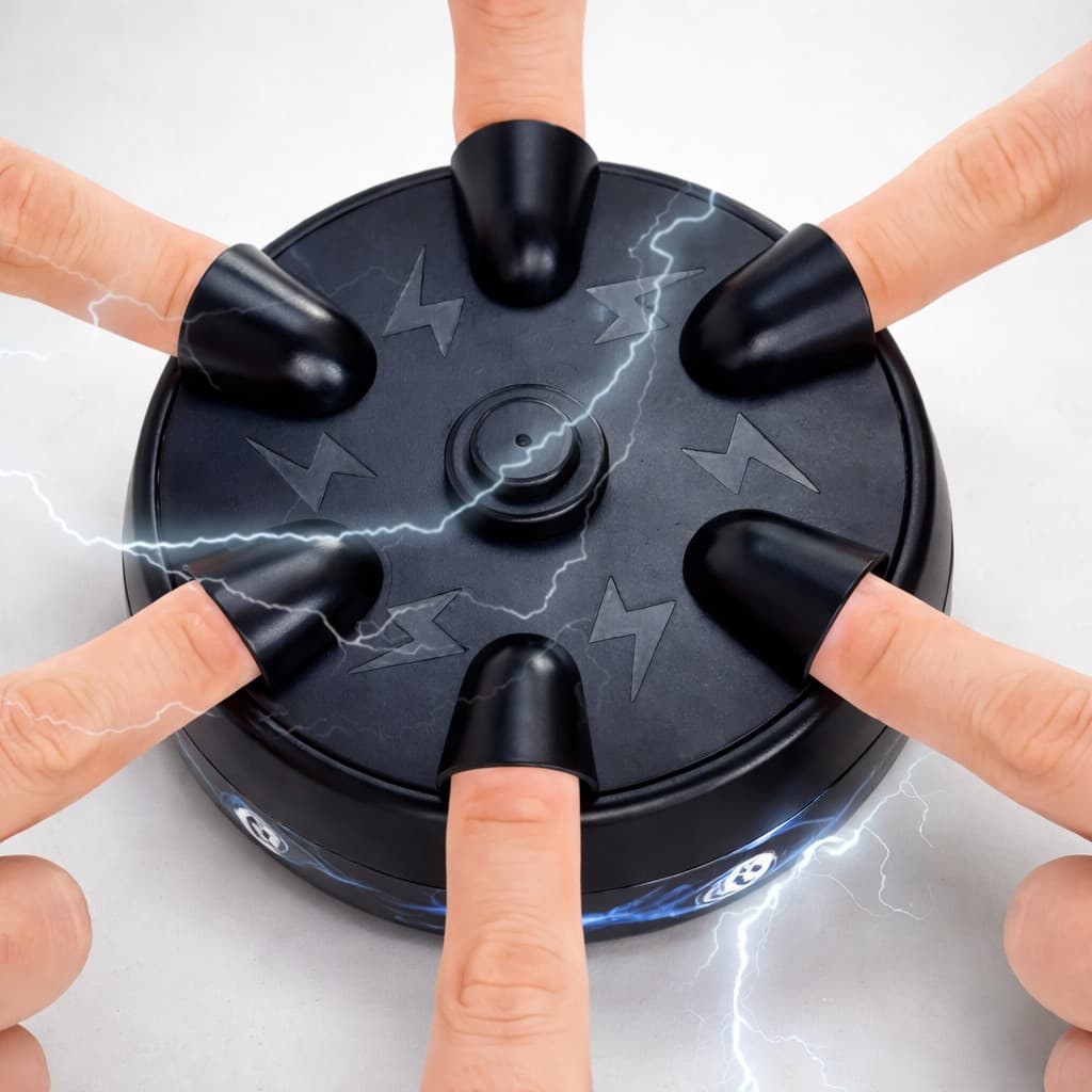 Jogo de Roleta de Choque 6 Dedos Shock Roulette Detector de Mentiras Infantil E Adulto Electric Game Familia Amigos