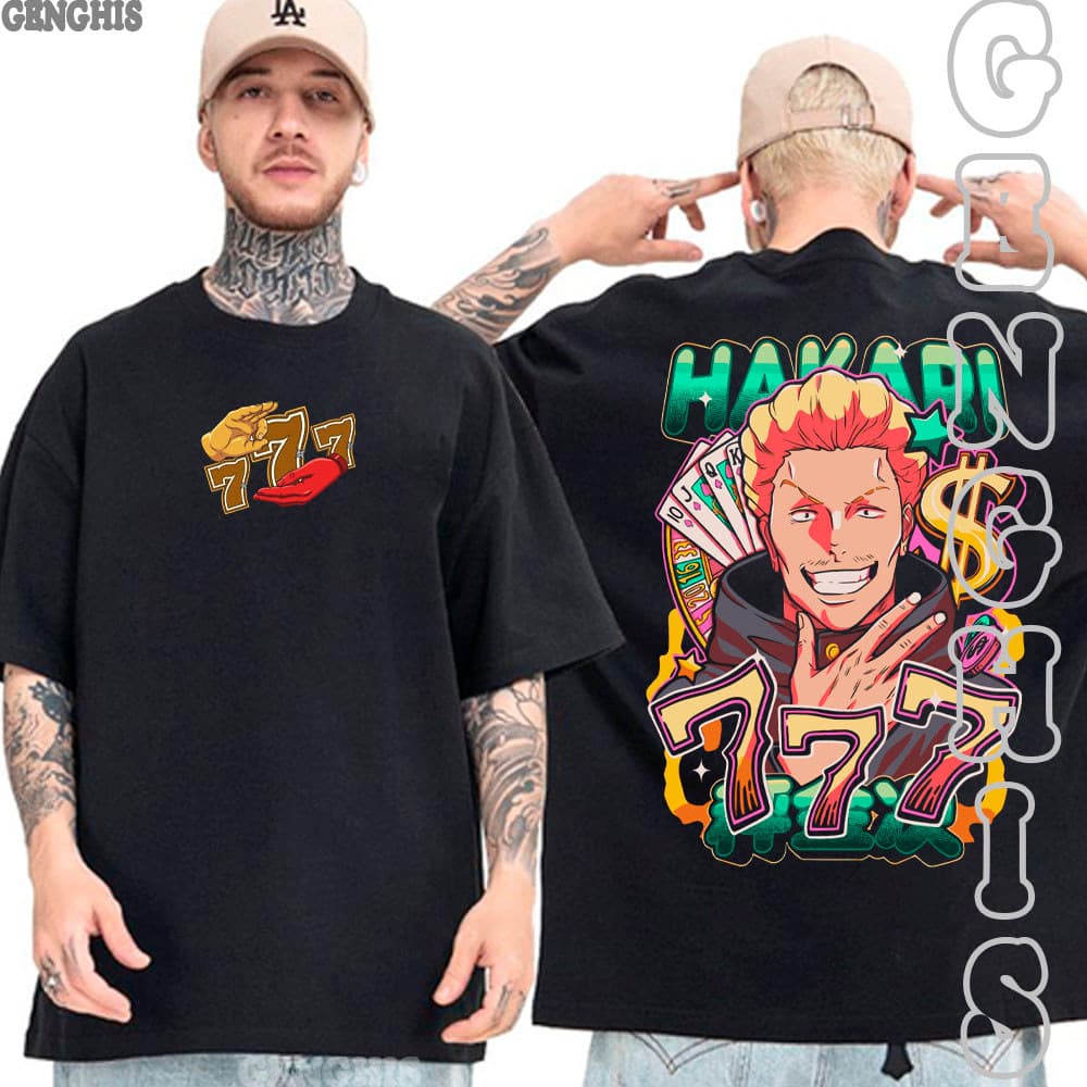 Camiseta Hakari Expansão De Domínio Jujutsu Kaisen Anime Manga Camisa Basica e Oversized Algodão