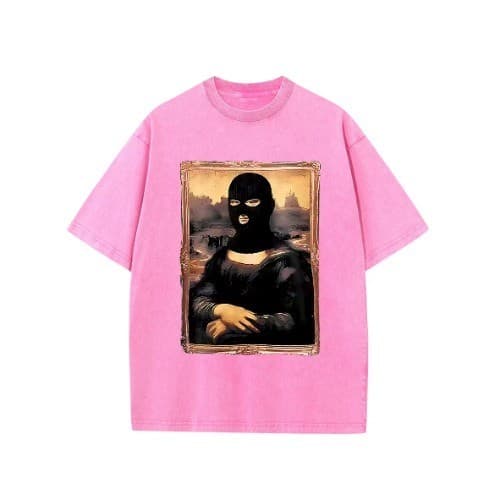 Camiseta Simples Monalisa Crime Streetwear Unissex Estampa Alta Qualidade 100% Algodão