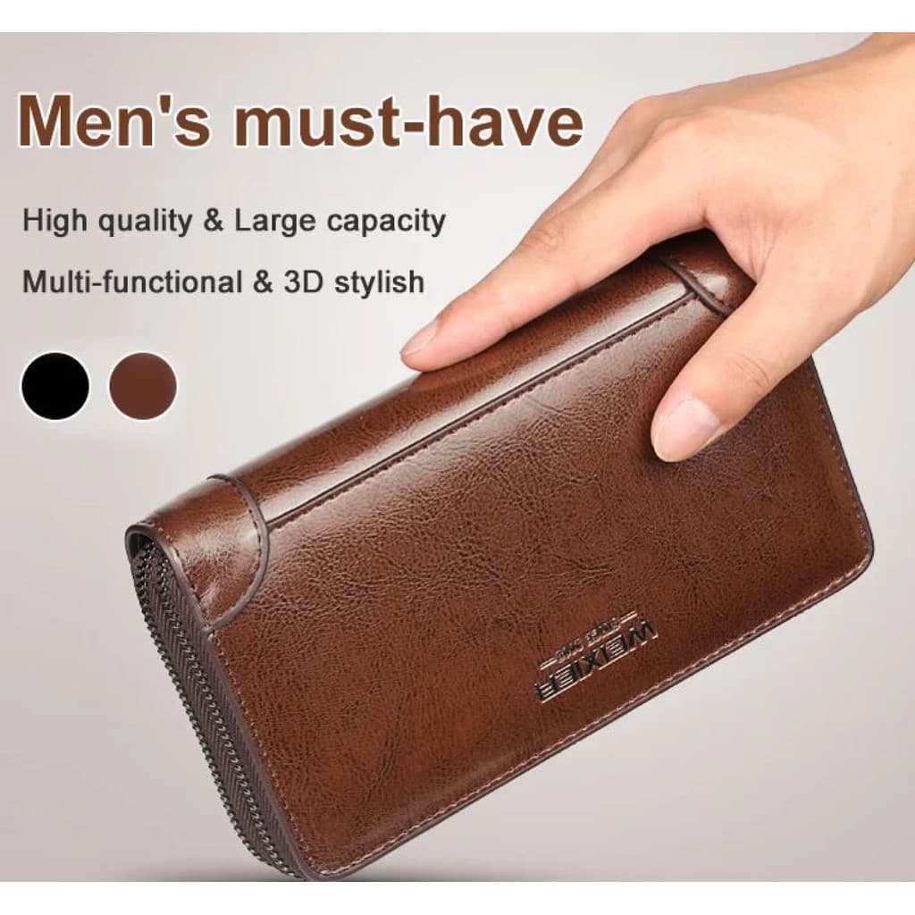 【Grande Capacidade】Bolsa Masculina PU Duravel Para Trabalho Carteira/Porta Documentos/Organizador Executivo