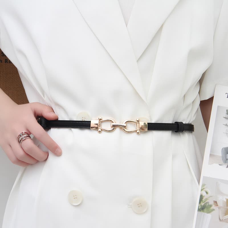 Único produto dourado pequena fivela cinto feminino combinando terno camisola moda saia cinto simples vestido decorativo