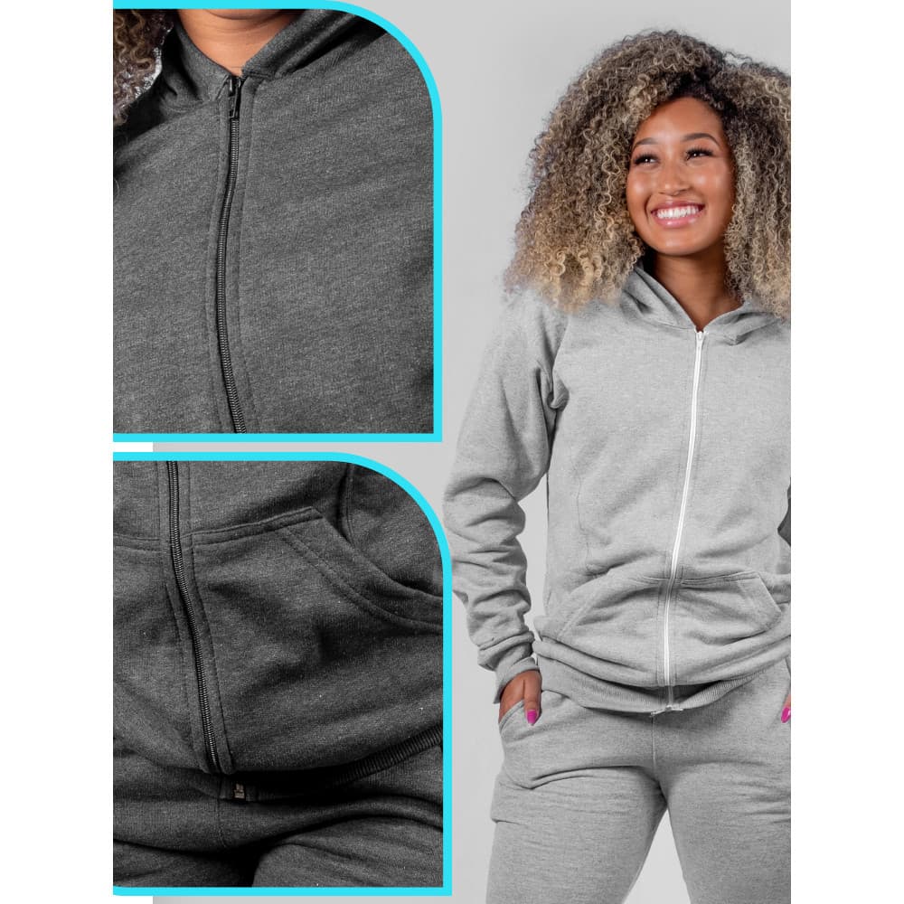 Blusa de Moleton Feminina Capuz Zíper Agasalho Ziper Frio Moletom Casaco Abrigo Blusa Zíper Mulher