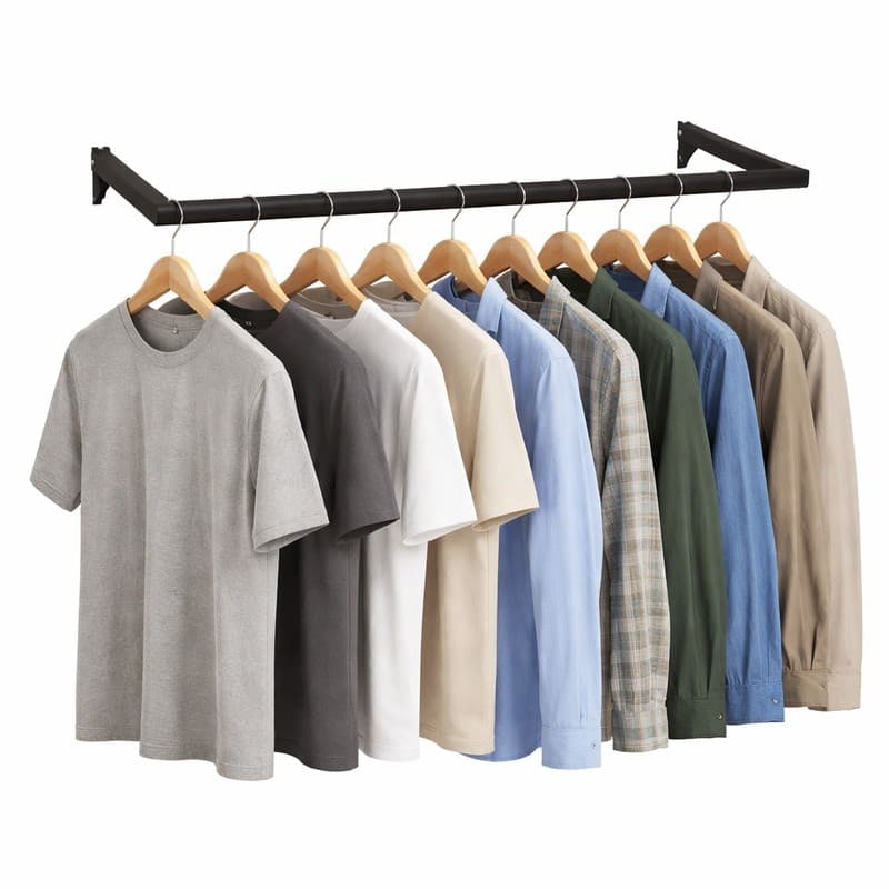 Kit 4 Cabideiro Closet Tubo 20x20 60 cm Preto