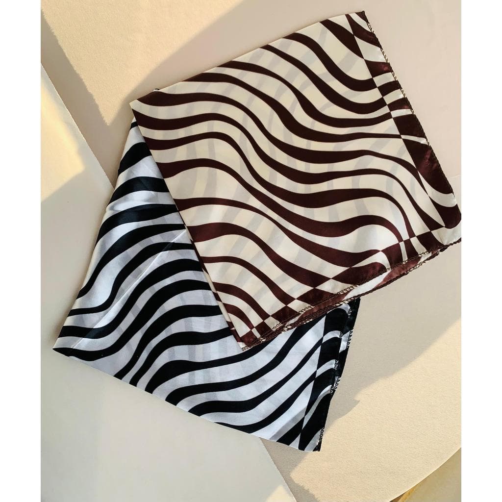 Lenço de Cetim estampa de Zebra para corpo pescoço turbante