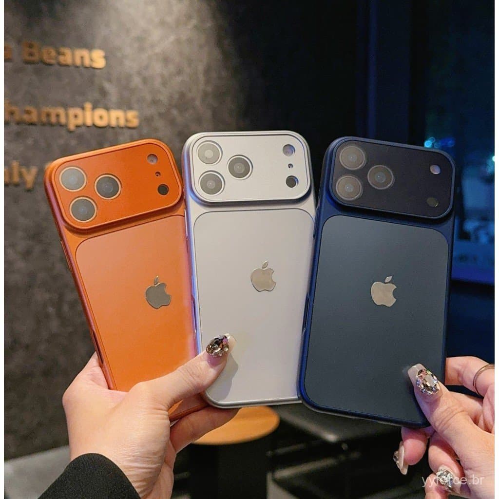 Capa Estilo Série 17 com Proteção de Lente HD para iPhone 17 16 15 14 13 Pro Max Modelo de luxo premium