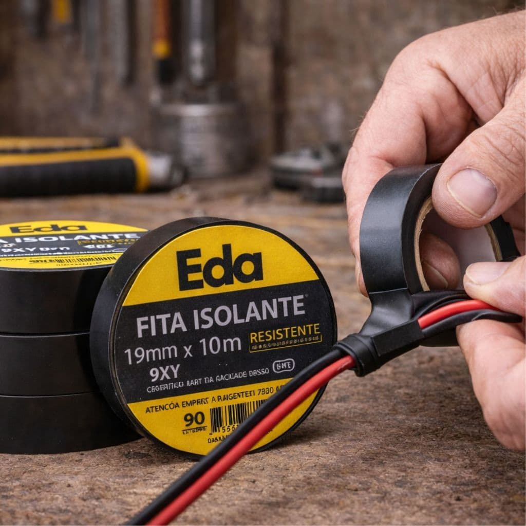 03 Rolos De Fita Isolante 19mm X10  Resistente Proteção Para Fios Elétricos geral