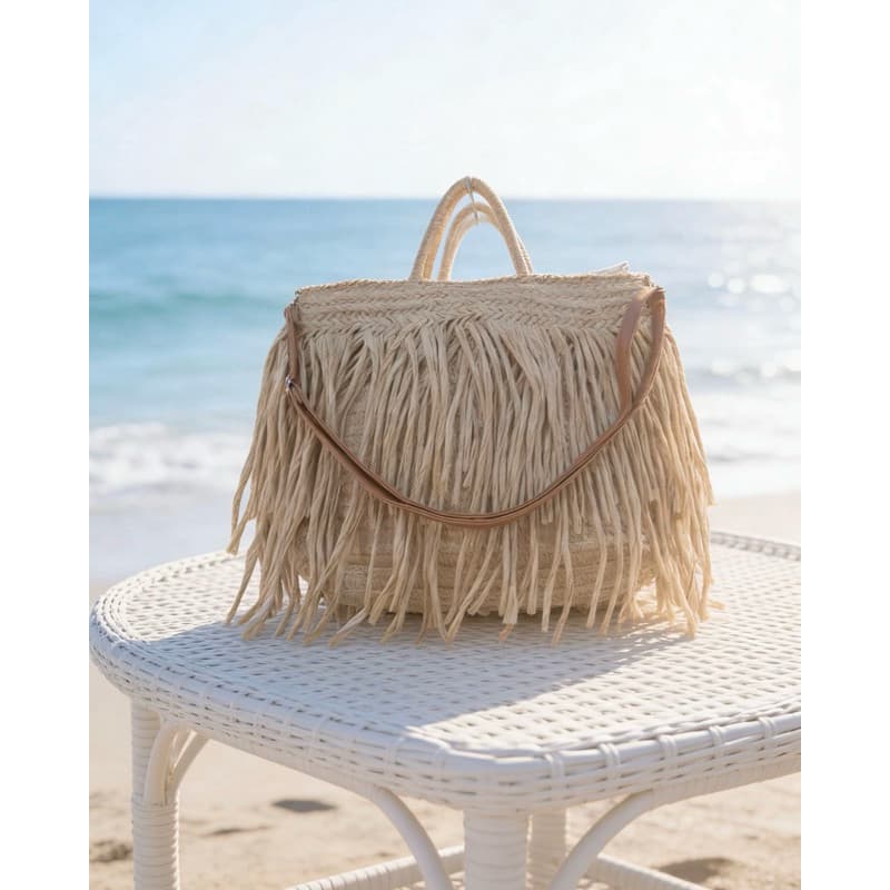 Bolsa Boho em palha moda praia