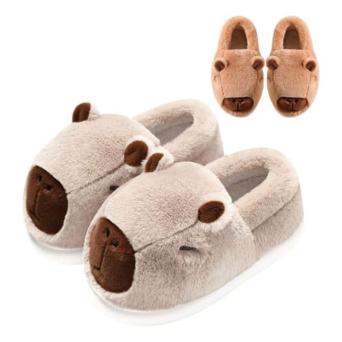 Pantufa Capivara Pelúcia Térmica Confortável Antiderrapante