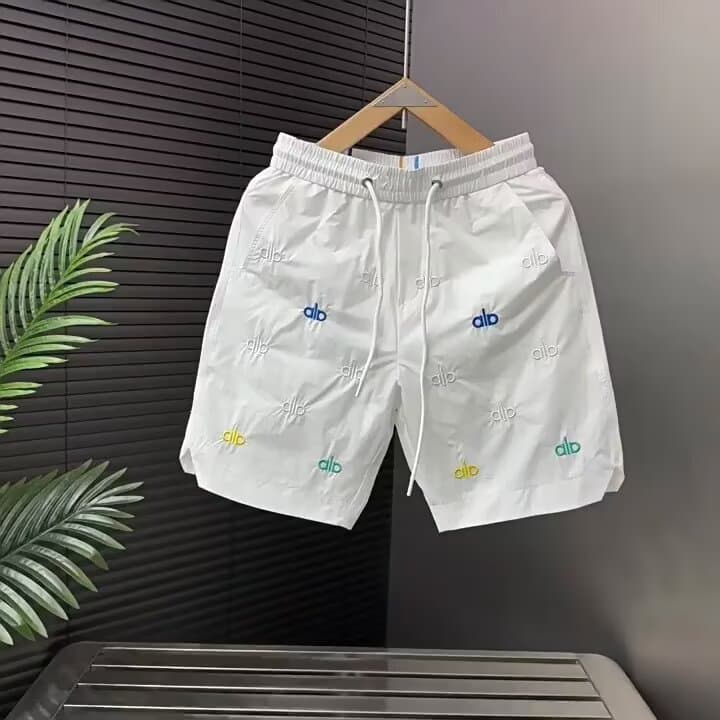 Comércio exterior retiro na moda moda carta bordado masculino High-End respirável Casual calças de cinco pontos leve cal