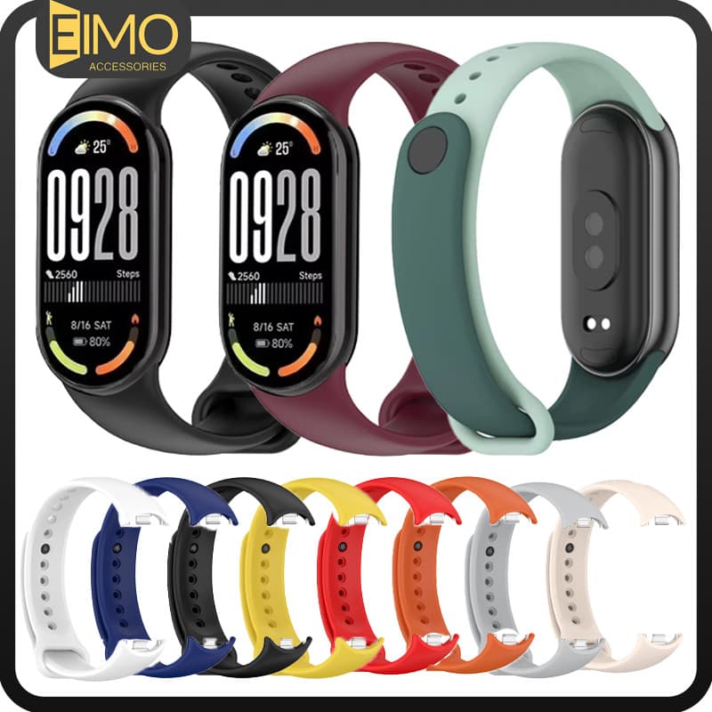 Pulseira De Silicone Para Smartwatch Xiaomi Mi Band 10 9 8 NFC Strap Substituição Esportiva Para Miband 10 9 8