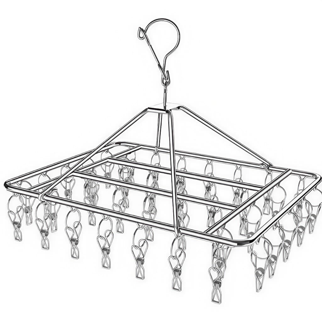 Varal 40 Prendedores Roupa Bebe Calcinha Cueca Dobrável Inox