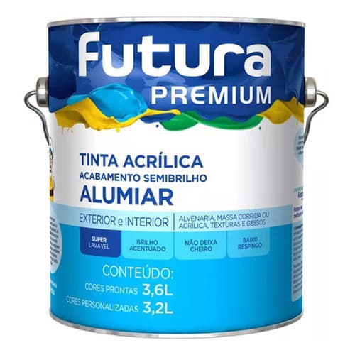 Tinta Acrílica Semibrilho Lavável Alumiar Futura 3,6l