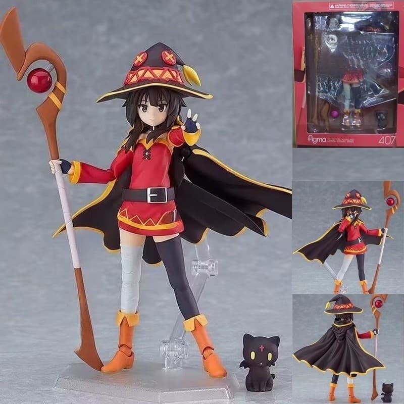No Maravilhoso Mundo Nem Syukufuku Wo Figma 407 Megumin Mudança De Rosto Anime Figura De Ação Bonecos Modelo Articulados