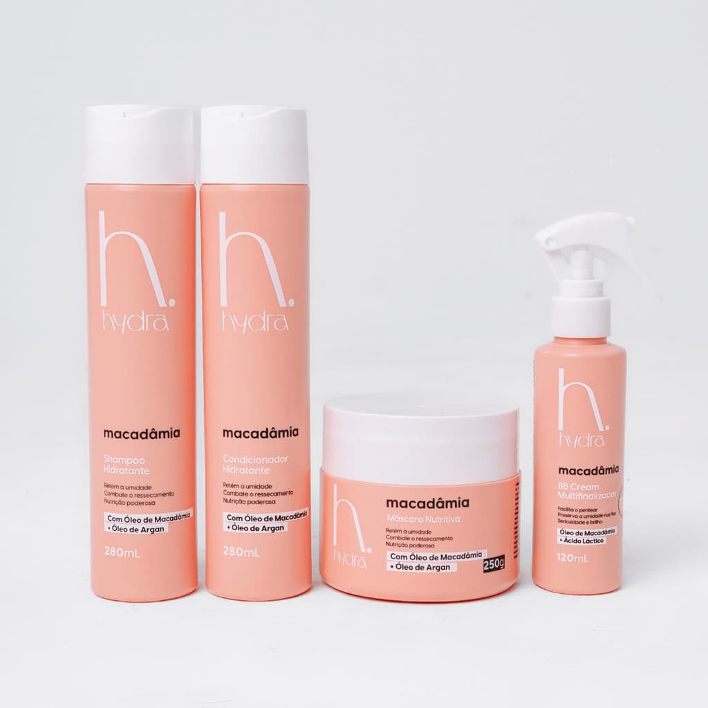 Kit Tratamento para Cabelos Ressecados e Porosos Macadâmia Hydra Cosméticos