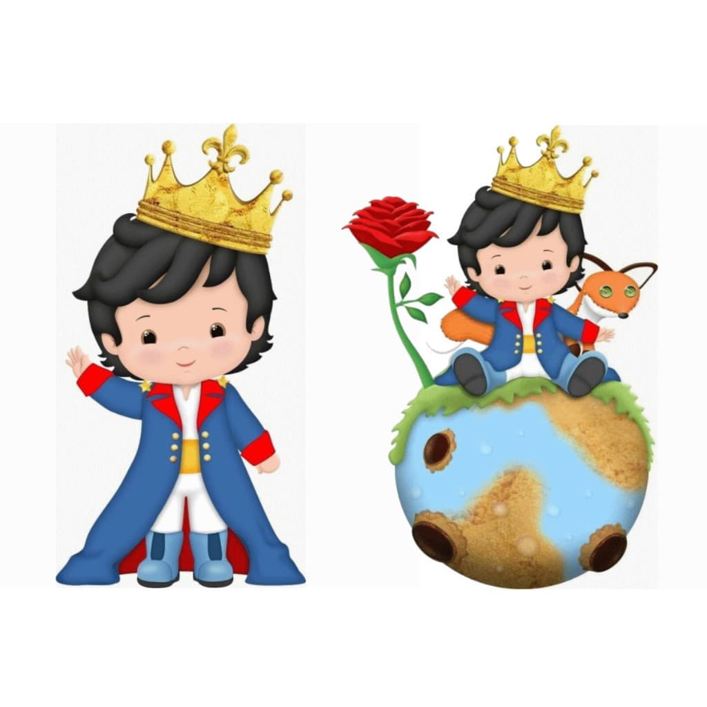 Kit Decoração Festa pequeno principe moreno - 4 display de mesa 20cm
