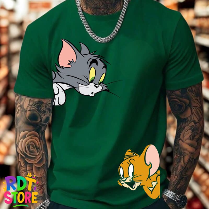Camiseta Estampada Tom&Jerry Desenho🐱🐹- Camisa de Malha 100% Algodão - Envio Imediato😊- Spyke Shop