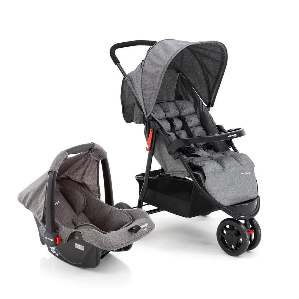 Carrinho com Bebê Conforto Travel System Delta Duo Pro Cinza Voyage