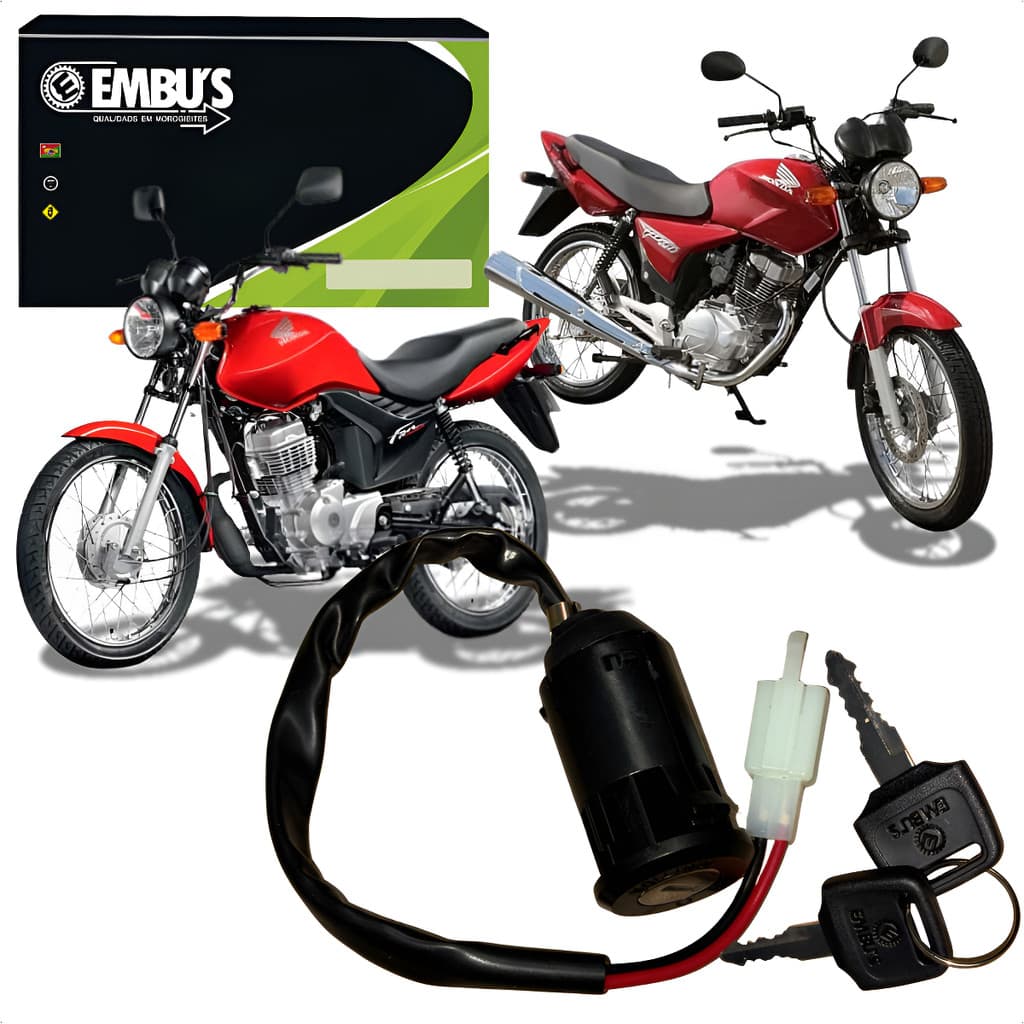 Chave Ignição Miolo com trava + Chave Cg Titan 125 Fan 2002 2003 2004 2005 2006 2007 2008