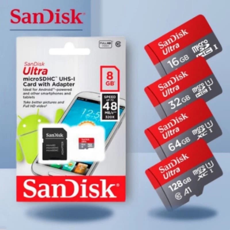 Cartão De Memória Micro Sd card Sandisk 16gb 32gb 64gb128gb Classe 10 Ultra - Câmeras de Segurança