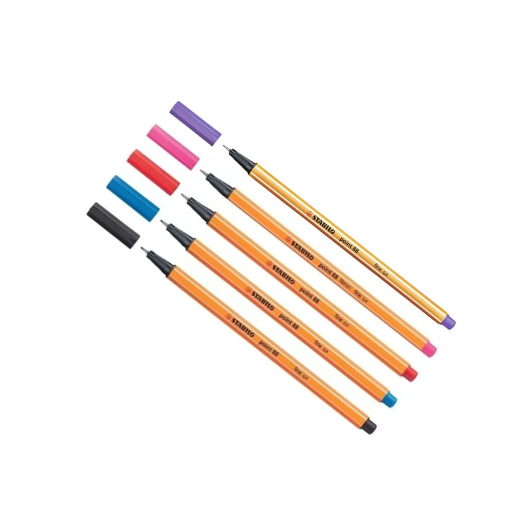 Caneta Extra Fina Point 88 Hidrog. 0.4mm C/5 Cores Stabilo