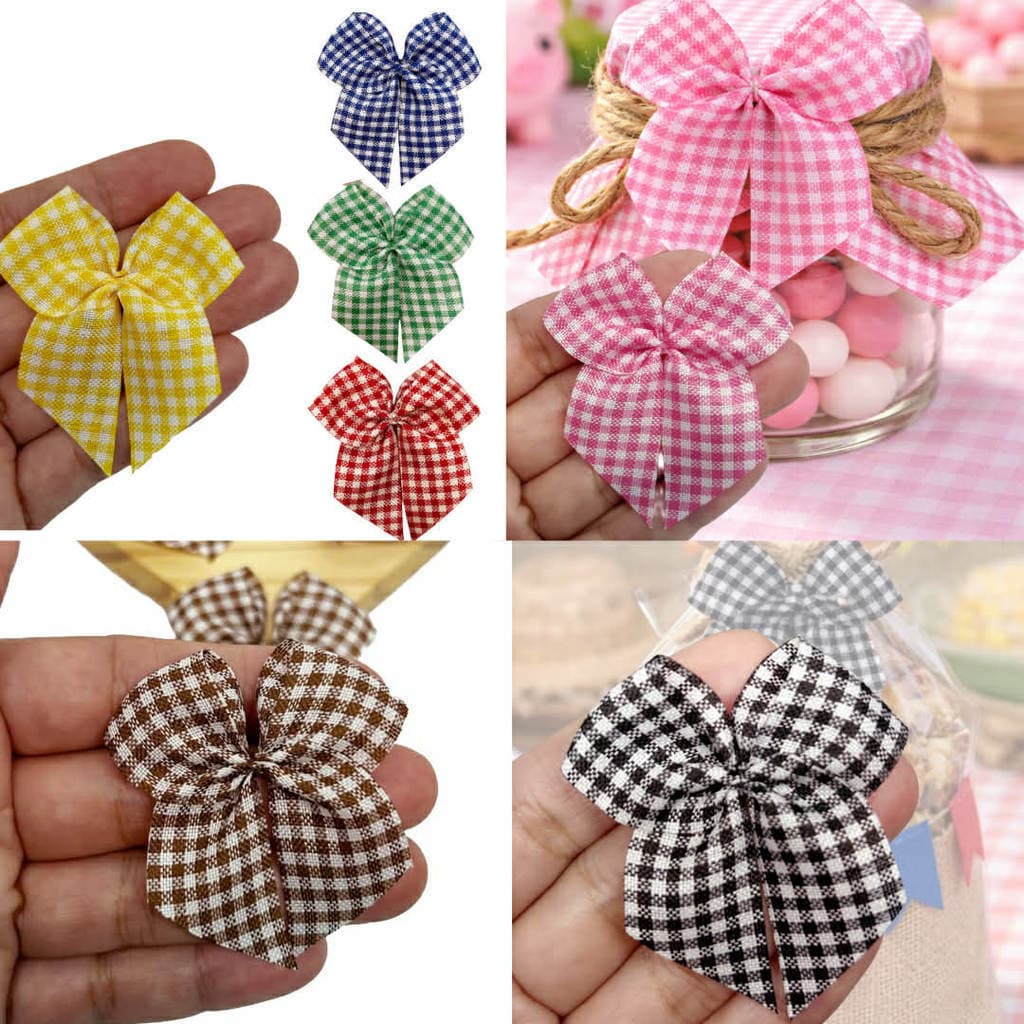 Laço Lacinho XADREZ para Lembrancinhas 5x5 cm nº05 - 20/40/100 Tecido 100% poliester
