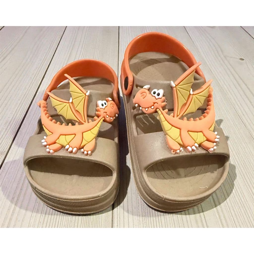 Sandália Infantil Menino Papete Nuvem Dinossauro Dragão 3D  Antiderrapante Leve Confortável Casual Escolar Dia a Dia