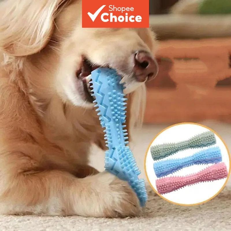 Bastão de Borracha DentalPet para Cachorros - Escova de Dentes para Limpeza e Massagem dos Dentes, Brinquedo de