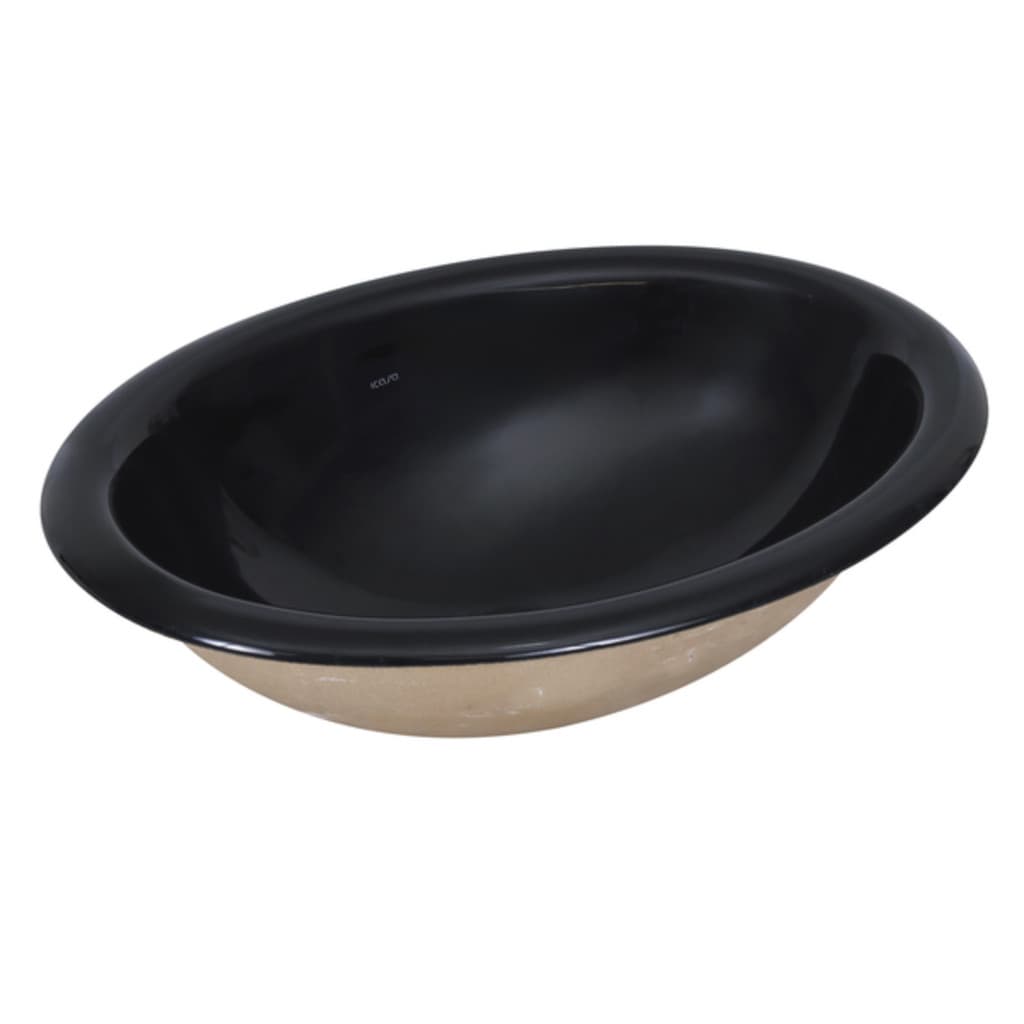 Cuba Pia Banheiro Sobrepor Oval Preta 45x33cm IL66 Icasa