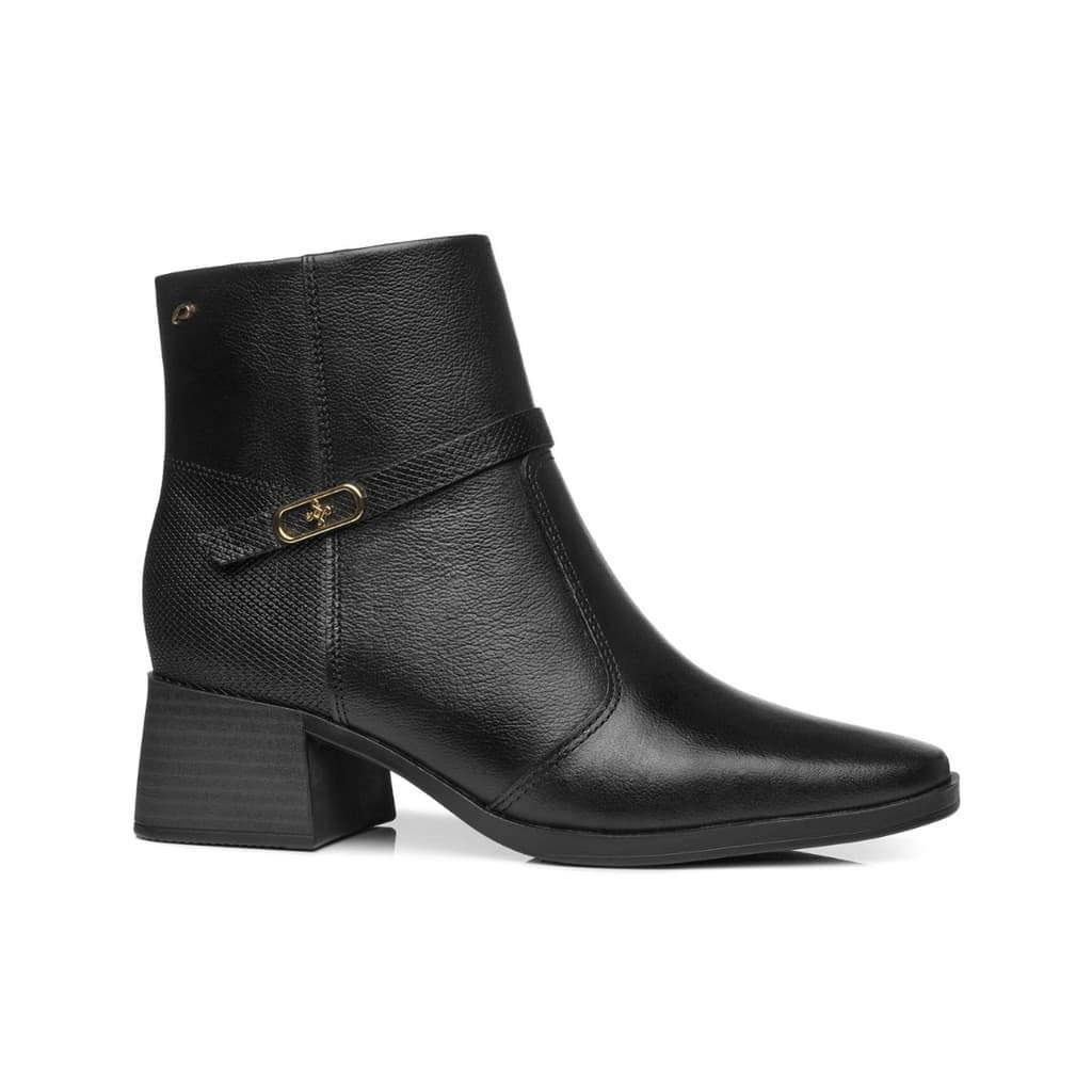 Bota Pegada Feminina Couro Salto Bloco Oferta 282355