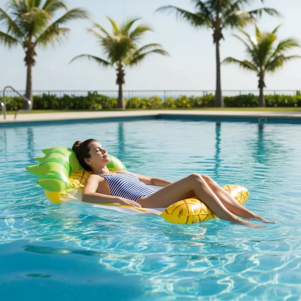 Boia Rede Flutuante Frutas Cama Inflavel Para Piscina Relax