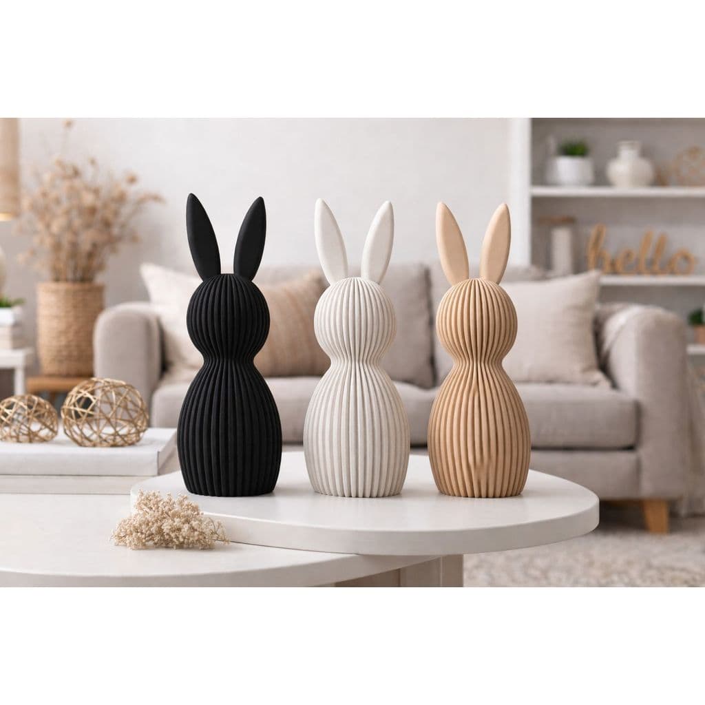 KIT COELHOS DECORATIVOS PASCOA PARA ESTANTE/MESA