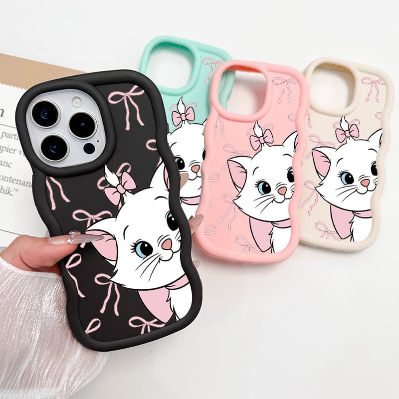 Capa Para iPhone 13 12 11 16 Ar 17 15 14 Pro Max XR XSMax Macaron Cor Silicone De Telefone A Gravata Borboleta Gato Conf