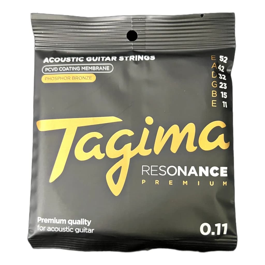 ENCORDOAMENTO TAGIMA RESONANCE VIOLÃO COATED PREMIUM 0.11 ANTI-FERRUGEM PHOSPHOR BRONZE RESISTENTE