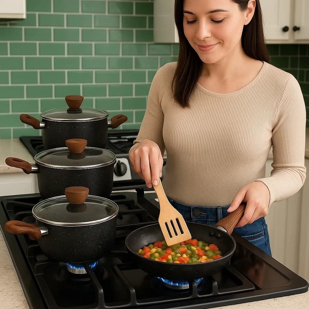 Conjunto 04 Peças Panelas Antiaderente Tampa Vidro Panelas Caçarolas Cozinha Frigideira Recipiente