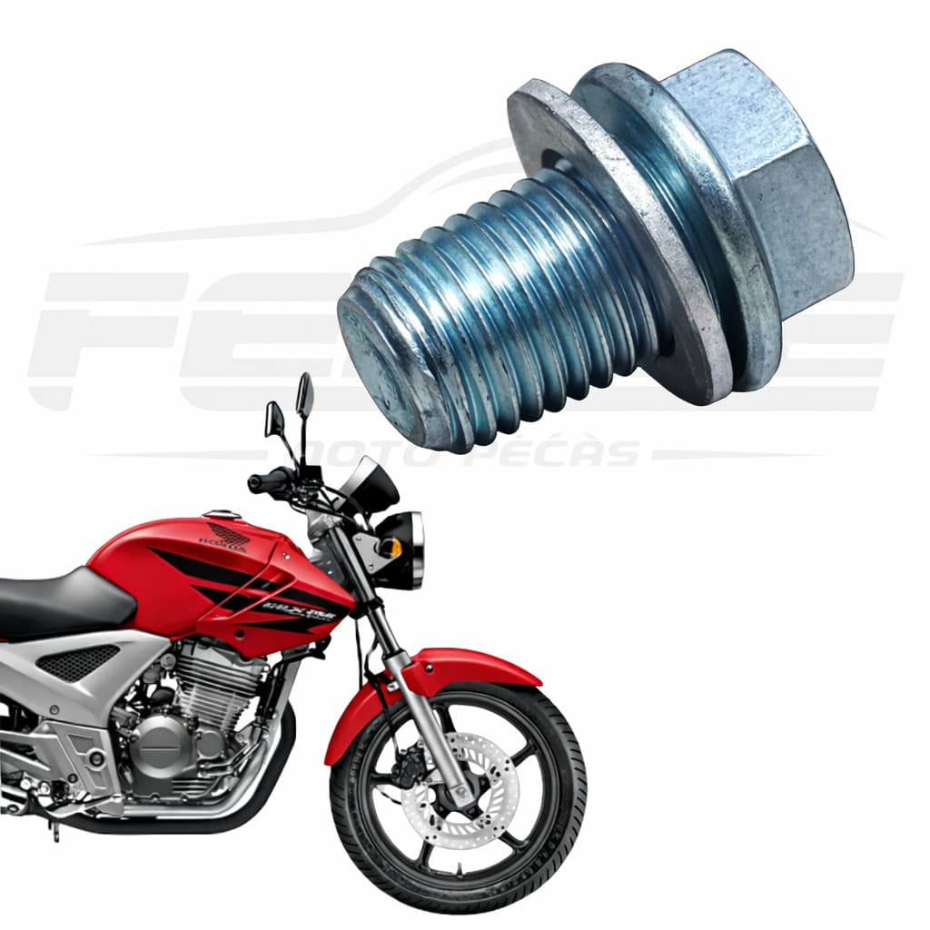 Bujão de Óleo 12MM Compatível com CG TITAN CBX 250 Twister CB 300 com anel
