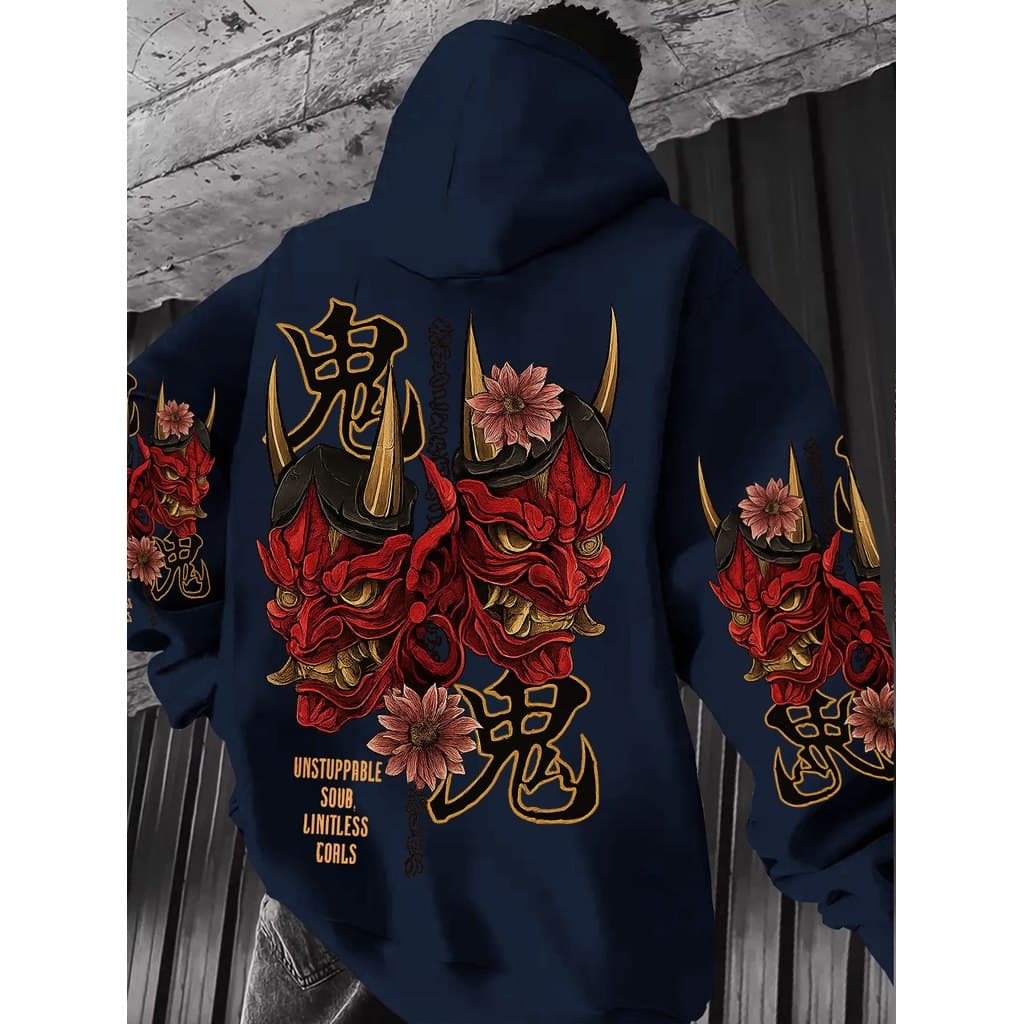 Moletom Canguru Capuz e Estampa Estilo Street Vintage Americano para Homem e Mulher, Moderna e Larga Outono e Inverno.