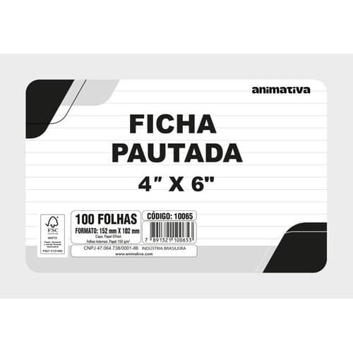 Bloco Anotacoes Pautado 4x6 Polegadas 100 Folhas Papel Alta Qualidade