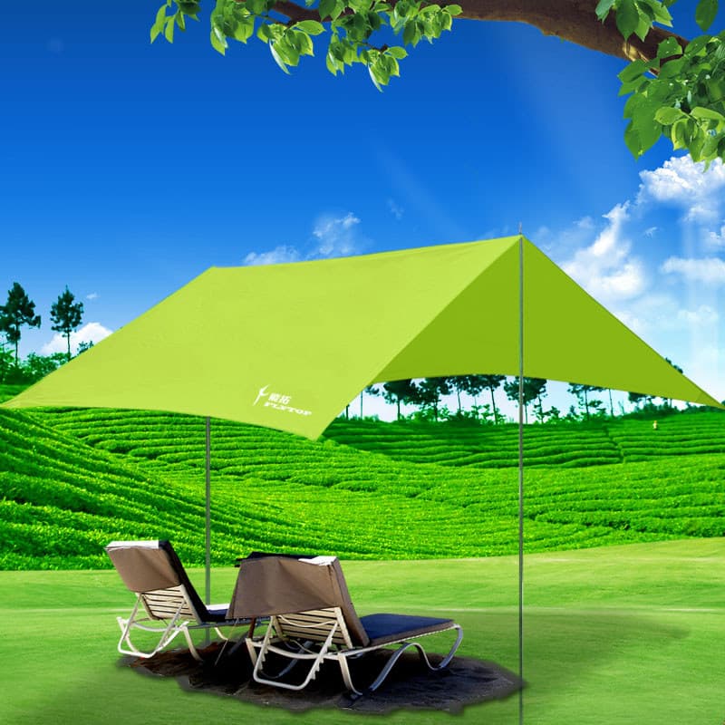 Feito céu cortina tenda ao ar livre pérgula protetor solar revestido de prata ultravioleta acampamento dossel grande dob