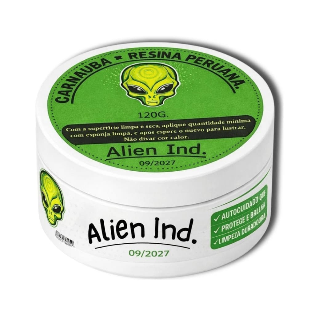 Cera Automotiva Alien Ind Brilho Espelhado Proteção de Pintura Remove Riscos e Queimado