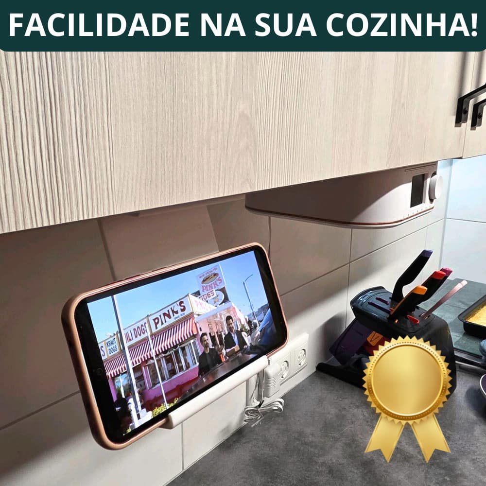Suporte Celular Cozinha Organizador Suspenso De Encaixe S/ Furo