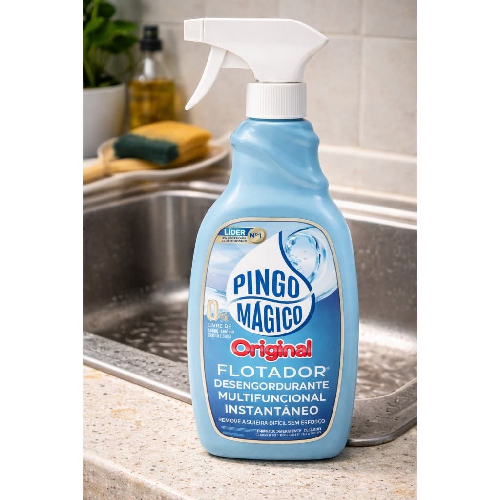 Pingo Mágico Original 500ml - Flotador Para Limpeza Geral Sem Soda, Ácido, Cloro, Amônia