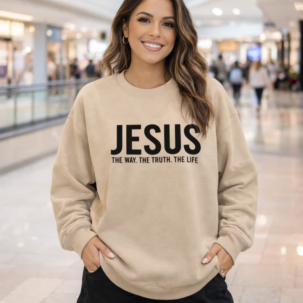 Moletom Unissex Blusa de Frio Estampa Jesus The Way The Truth The Life Crista Estilosa