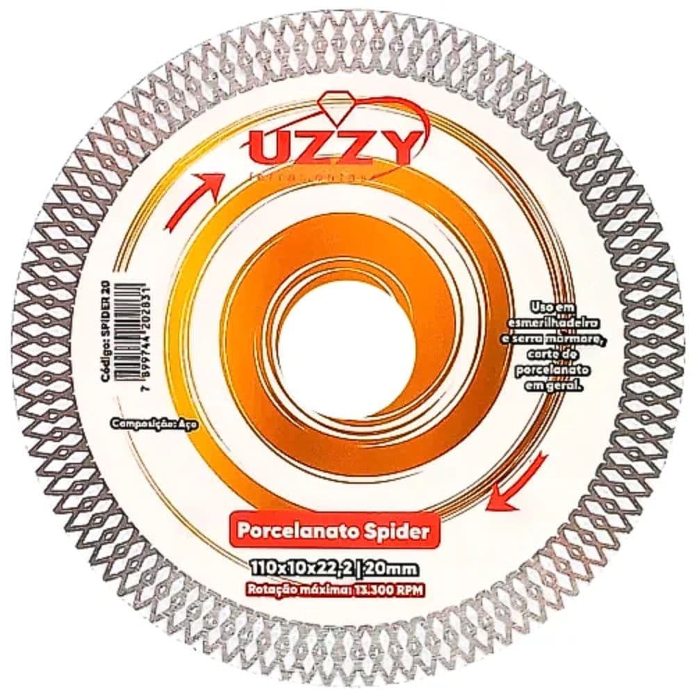 Disco De Corte Porcelanato Spider 110X10X22,2/20M Uzzy