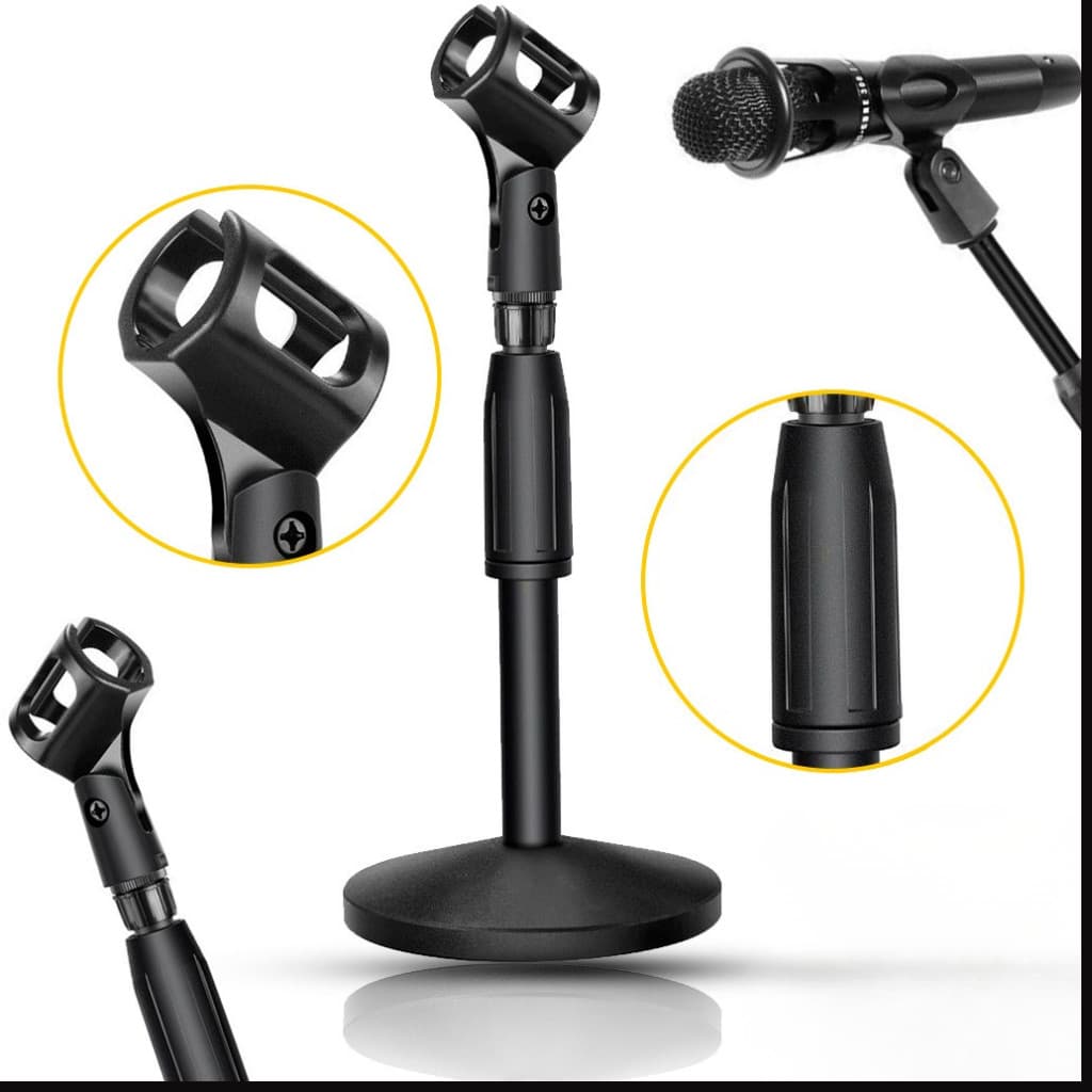 Pedestal Suporte Profissional Microfone De Mesa Studio Rádio Tripé